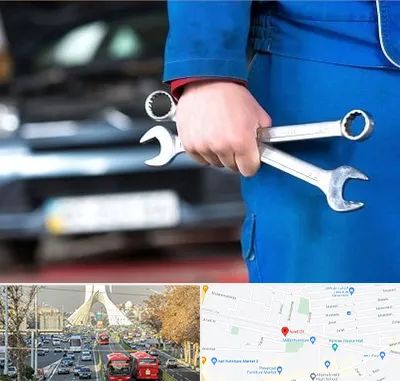 تعمیرگاه خودرو در خیابان آزادی
