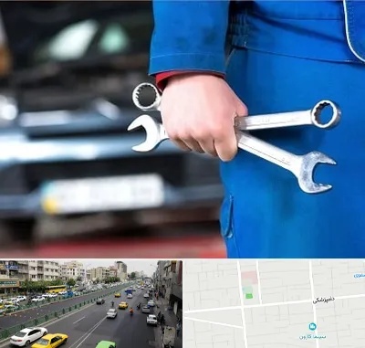 تعمیرگاه خودرو در خیابان دامپزشکی