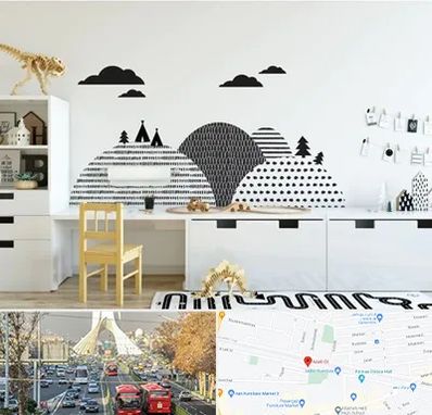 فروش برچسب دیواری در خیابان آزادی 