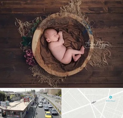 عکاسی نوزاد در خیابان دماوند