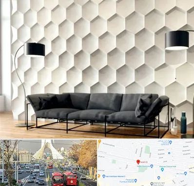 دیوارپوش فومی سه بعدی در خیابان آزادی 