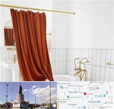 پرده حمام در کارگر جنوبی 