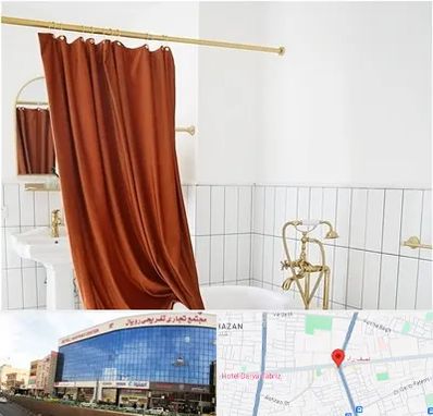 پرده حمام در نصف راه تبریز