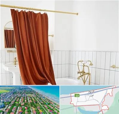 پرده حمام در نور