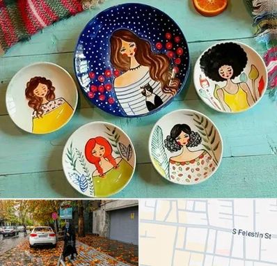 آموزشگاه نقاشی روی سفال در خیابان فلسطین