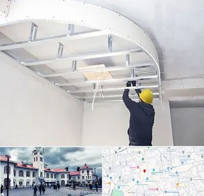 کناف کاری در میدان شهرداری رشت 