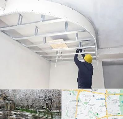 کناف کاری در باغ فیض 