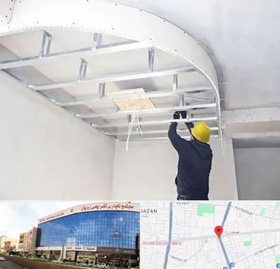 کناف کاری در نصف راه تبریز