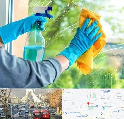 نظافتچی خانم در خیابان آزادی 