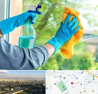 نظافتچی خانم در هنگام 