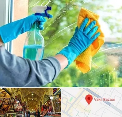 نظافتچی خانم در بازار وکیل شیراز