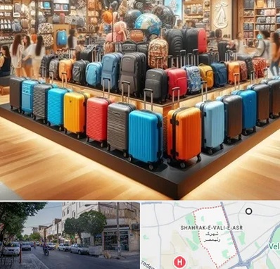 فروشگاه کیف و چمدان در شهرک ولیعصر