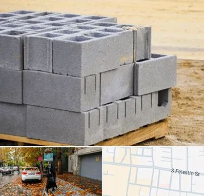 فروش بلوک سیمانی در خیابان فلسطین