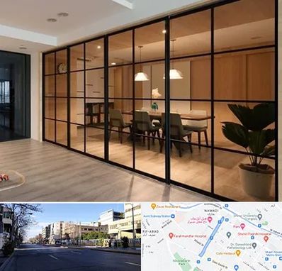 پارتیشن شیشه ای در خیابان ملاصدرا شیراز 