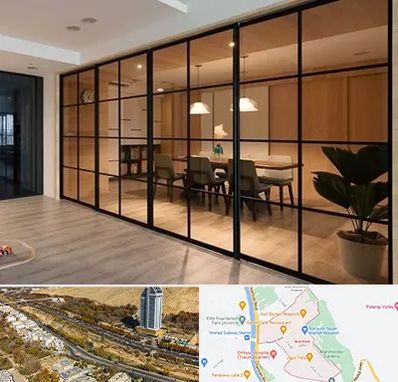 پارتیشن شیشه ای در خیابان نیایش شیراز 