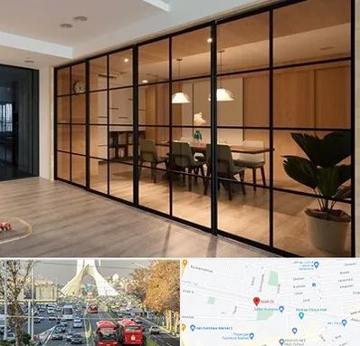 پارتیشن شیشه ای در خیابان آزادی 