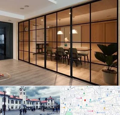 پارتیشن شیشه ای در میدان شهرداری رشت 