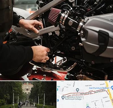 تعمیرگاه موتور سیکلت در بلوار معلم رشت 