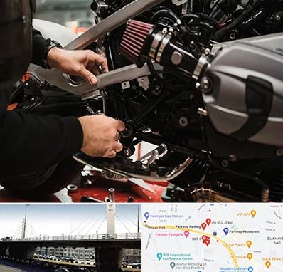 تعمیرگاه موتور سیکلت در پارک وی 