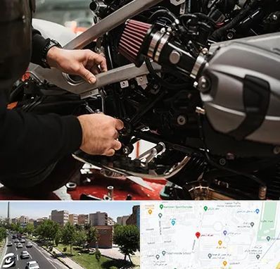 تعمیرگاه موتور سیکلت در شهرک آزمایش 