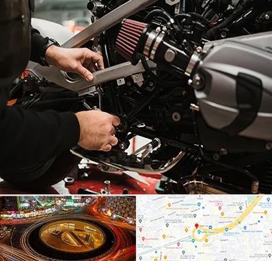 تعمیرگاه موتور سیکلت در میدان ولیعصر 