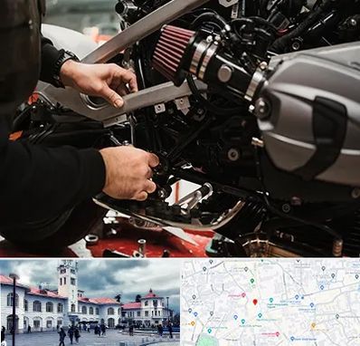 تعمیرگاه موتور سیکلت در میدان شهرداری رشت 