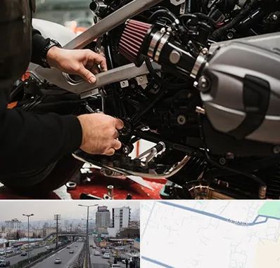 تعمیرگاه موتور سیکلت در بلوار ارتش