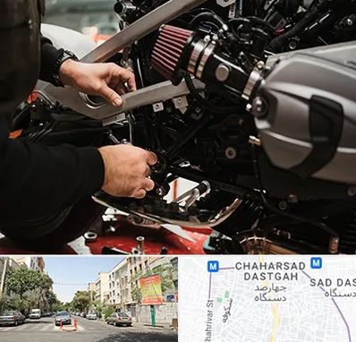 تعمیرگاه موتور سیکلت در چهارصد دستگاه 