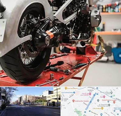 تعمیرگاه موتور پالس در خیابان ملاصدرا شیراز 