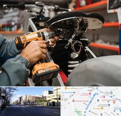 تعمیرگاه موتور بنلی در خیابان ملاصدرا شیراز 