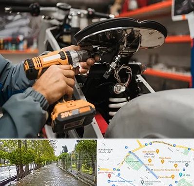 تعمیرگاه موتور بنلی در خیابان ارم شیراز 