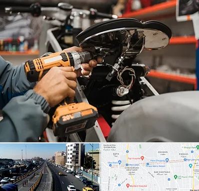 تعمیرگاه موتور بنلی در پیروزی 