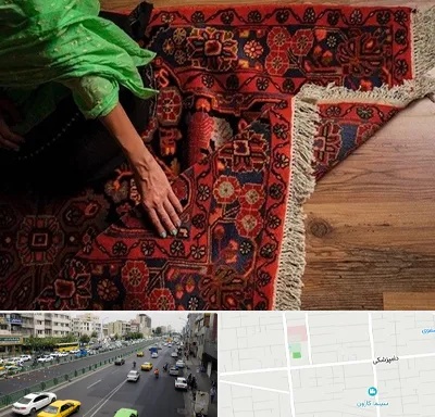 فروش فرش دستباف در خیابان دامپزشکی