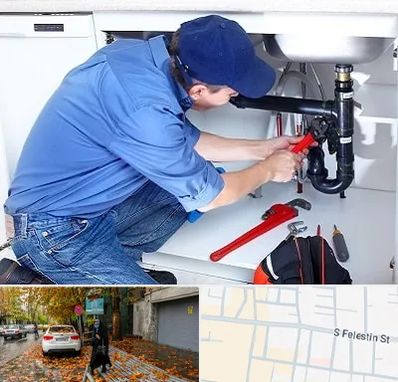 لوله کش در خیابان فلسطین