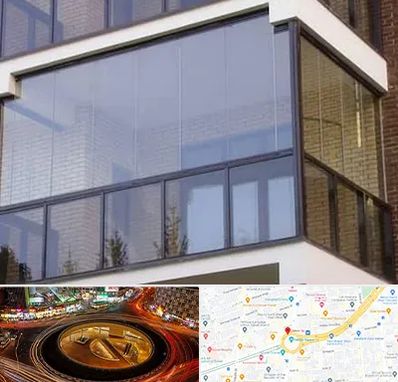 شیشه بالکنی در میدان ولیعصر 