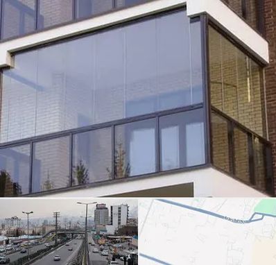 شیشه بالکنی در بلوار ارتش