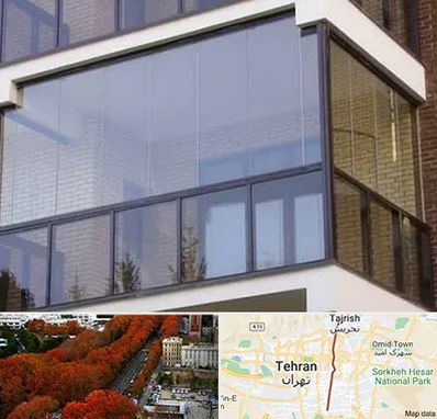 شیشه بالکنی در ولیعصر 