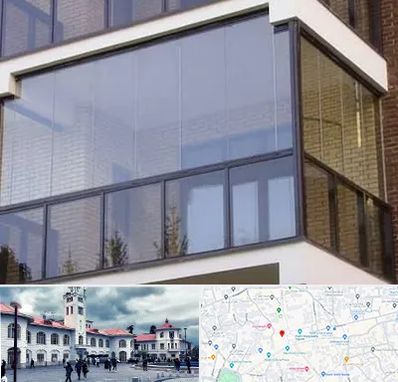 شیشه بالکنی در میدان شهرداری رشت 