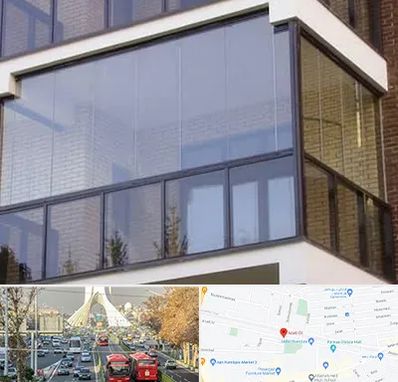 شیشه بالکنی در خیابان آزادی 