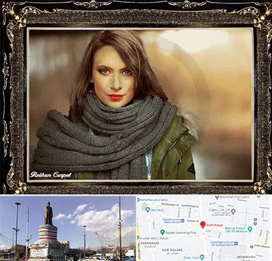 تابلو فرش چهره در کارگر جنوبی 