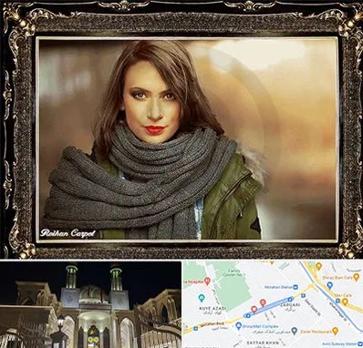 تابلو فرش چهره در زرگری شیراز 