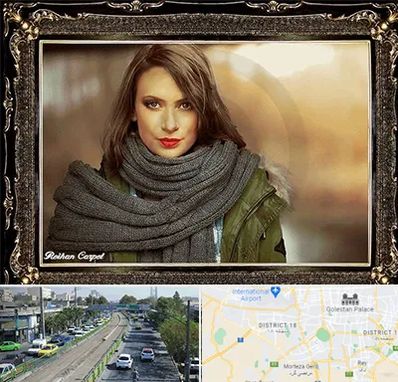 تابلو فرش چهره در جنوب تهران 