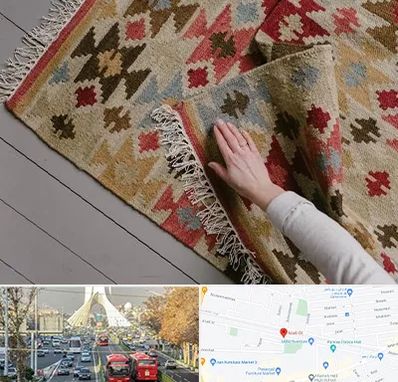 فروش گلیم در خیابان آزادی