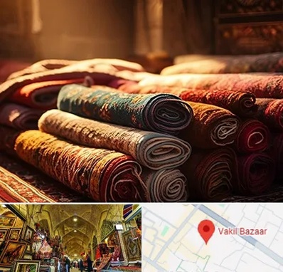 عمده فروشی فرش در بازار وکیل شیراز