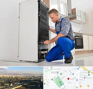 تعمیرکار سیار یخچال در هنگام 