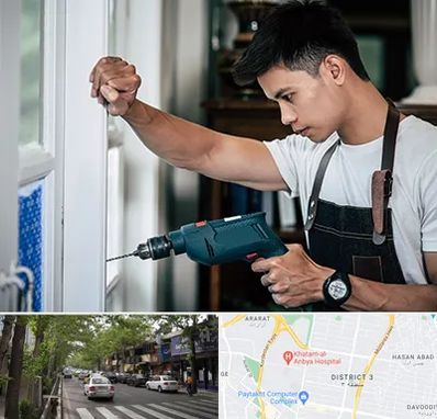 تعمیر درب و پنجره دوجداره در ظفر 