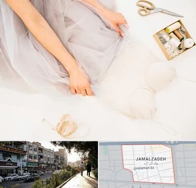 آموزش دوخت لباس عروس در خیابان جمالزاده