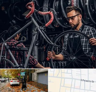 تعمیرات دوچرخه در خیابان فلسطین