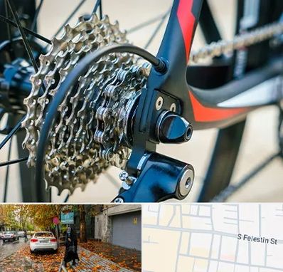 فروش قطعات دوچرخه در خیابان فلسطین