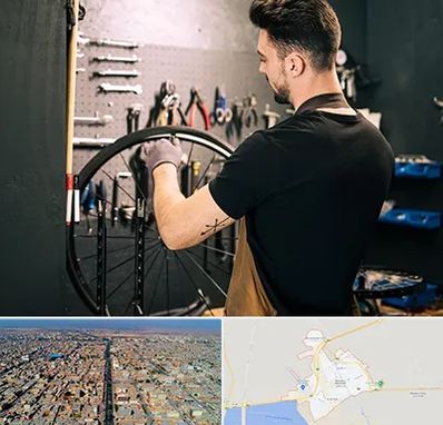 تعمیرکار دوچرخه در بندر ماهشهر